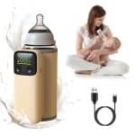 Portable Bottle Warmer for Travel,Leak-Proof Bottle Warmer with Precise Temp-Control & LCD Display,Fast-Charging Milk Warmer for Breastmilk and Formula