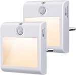 Set of 2 Dimmable LED Night Lights with Motion Sensor, Natural White 3500K for Baby Room or Stairs
