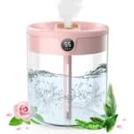 2L Mist Humidifier Pink Mute USB Night Lamp Function Dual Spray Digital Display Air Vaporizer for Home