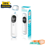 Thermometer Forehead & Ear Digital Infrared Thermometer – 1s Fast Accurate Reading, 40 Memory Sets, LED Display, Mute Mode, for Babies, Kids & Adults with Storage Bag