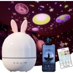 Star Night Light Projector For Children's Room, Night Light For Babies And Sound Machine, Remote Control White
