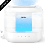 DREO Humidifiers for Bedroom, Top Fill 4L Supersized Cool Mist Humidifier, 36H Runtime, 28 dB Quiet Ultrasonic Air Humidifier for Large Room Plants Baby Nursery Indoor Night Light