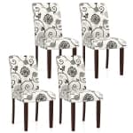 Gymax Wooden Dining Chair Set of 4 w/Rubber Wood Legs Padded Seat S Springs High Back