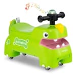 Babyjoy Ride on Toy Baby Dinosaur Sliding Car with 4 Universal Casters Under-Seat Storage Green