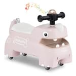 Babyjoy Ride on Toy Baby Dinosaur Sliding Car with 4 Universal Casters Under-Seat Storage Pink