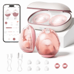 Momcozy Air 1 Ultra-Slim Breast Pump, Hands-Free Wearable Pump with Wireless Charging Case, App Control