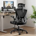 Ergonomic High-back Office Chair, Adjustable Home Office Mesh Desk Chair with Headrest/Flip-up Armrests, Task Computer Chair for Home/Office