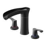 VEVOR 3 Hole Roman Tub Faucet, Waterfall Bathtub Faucet, Zinc Alloy Bath Tubs Faucets Set with 2 Handles, Deck Mount Bath Tub Faucets Set for Pet Washing, Baby Care, Matte Black