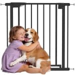 PawHut 30"-32" Baby Gate, 30"H Pet Gate with Auto-Close, Two-Way Open, Pressure Mounted for Stair, Doorways and Hallways, Black