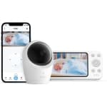 eufy Baby Monitor E20 with 2K Camera, Hybrid Wi-Fi and No Wi-Fi Connection, App and Monitor Control, Ultra-Clear Night View, Pan-Tilt, 4× Zoom, Built-In Battery, ANR, Smart Alerts