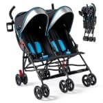 Baby-joy Foldable Twin Baby Double Stroller Kids Ultralight Umbrella Stroller Pushchair