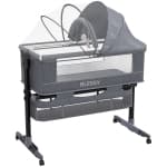 MotionGrey Blessy 5-in-1 Baby Bassinet with Wheels & Lock 2-Height Adjustable Foldable Co-Sleeper Crib, Rocking & Incline Modes, Baby Chair Storage, Mosquito Net & Washable Cover