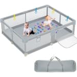 Mesh Baby Playpen, 71"x59" Extra Large Baby Playard, Playpen for Babies and Toddlers, Infants Play Pen with Suction Cup Bases and Soft Breathable Mesh
