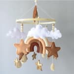 Rainbow-themed Nordic-style cartoon hanging ornaments, toys, and accessories kits; baby crib mobiles; cloud-themed decorative felt wind chimes.