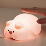Cute Pig Tap Night Light, 3 Brightness & 30min Timer, Eye-Care Lamp for Baby Feeding, Bedroom Sleep, Gift for Kids