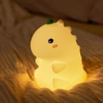 Cute Dinosaur Silicone Night Light, 3-Level Dimmable, 30-Min Timer, Eye-Care Lamp for Kids, Babies, Bedroom, Nursery