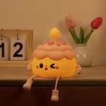 Cute Birthday Cake Night Light, 2 Brightness Modes & 20min Auto Off, Ideal for Baby Nursery, Bedroom, Kids & Adults