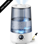 Humidifiers for Bedroom Home, 3.6 L Cool Mist Top-Fill 34H Super Long Time, Quiet 16dB, Baby Humidifier, Oil Diffuser Large, Plants, Nursery, Office BPA FREE, 7 Color Light (Grey)