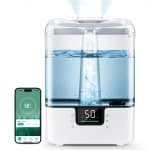 Smart Humidifiers for Bedroom Home, 6L Cool Mist Top Fill Humidifier Large Room with Essential Oil Diffuser, Touch/APP/Voice Control, NightLight Humidifiers for Nursery & Plants (W