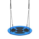 Blue children's outdoor swing, flying saucer-shaped adjustable straps, tree baby hammock, bird's nest round adjustable.