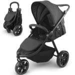 MotionGrey Jogger Baby Stroller – Foldable 3-Wheel Stroller with Canopy, 5-Point Harness, Adjustable Backrest & Suspension, 0–4 Years, 30kg Capacity