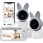 Open Box - ARENTI Baby Monitor 2 Cameras, 3MP 2K Baby Camera 2-Pack with 5" LCD Screen, App Control, 2-Way Audio, Night Vision, Night Light, Temperature Humidity Sensor