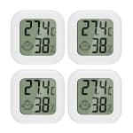 Mini Thermometer Hygrometer 4 Pack LCD Indoor Humidity Monitor