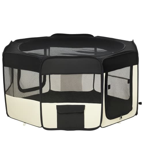 PawHut Fabric Pet Dog Cat Puppy Playpen, Rabbit Guinea Pig Play Pen Portable Foldable, Octagon, M