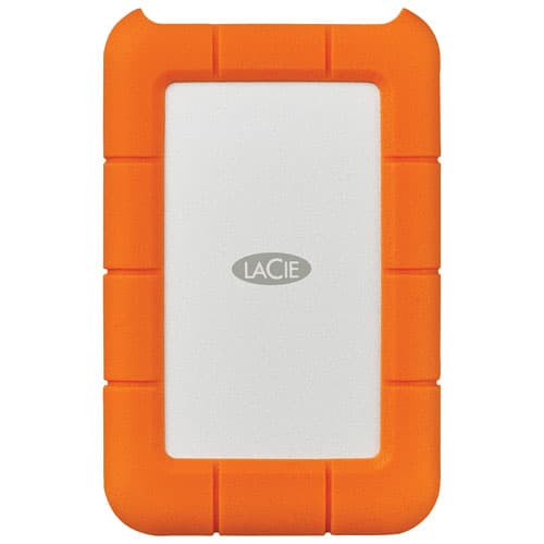 LaCie Rugged 1TB USB-C Portable External Hard Drive for PC/Mac (STFR1000800) - Orange