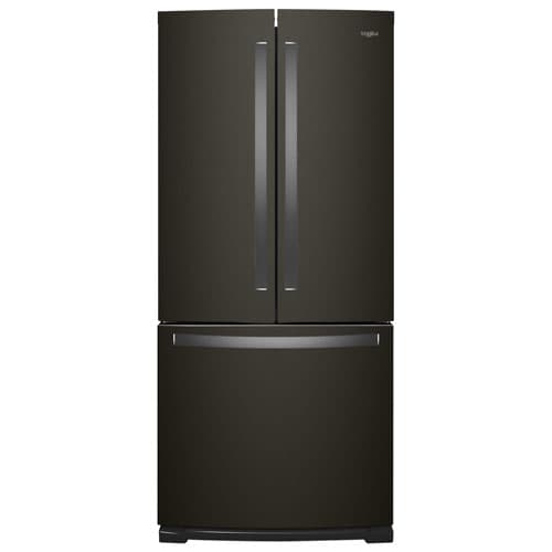 Whirlpool 30" 19.7 CuFt French Door Refrigerator w/ LED Lighting (WRF560SFHV)-Black Stainless Steel