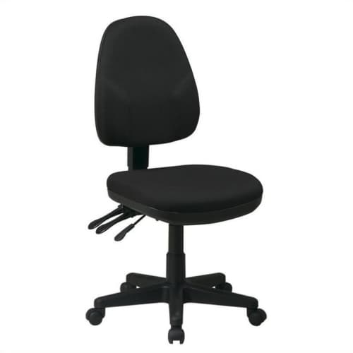 Office Star Dual Function Ergonomic Office Chair in Black Fabric
