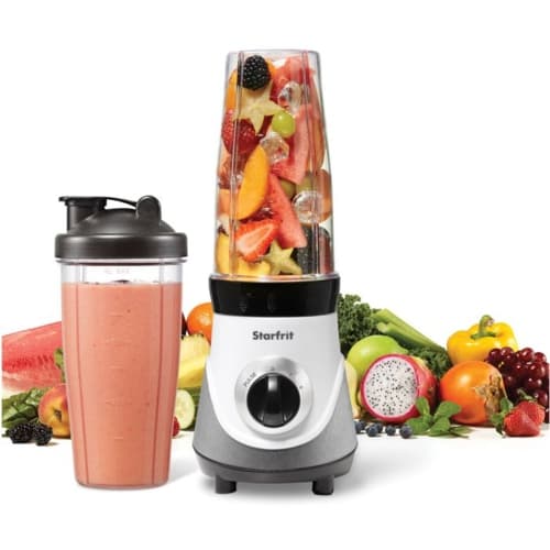 Starfrit Personal Blender - 300W, White, Plastic Jar with Lids
