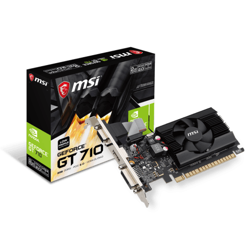 MSI GT 710 2GD3 LP, 2GB DDR3, 954 MHz, PCIe 2.0 x16, 64-bit, HDMI x1, Dual-link DVI-D x 1, D-Sub x 1, Graphics card