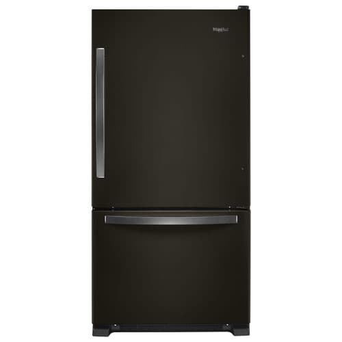 Whirlpool 33" 22.1 Cu.Ft. Bottom Freezer Refrigerator with LED Lighting (WRB322DMHV)-Black Stainless