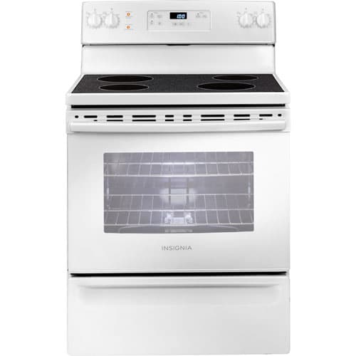 Insignia 30" 5 Cu. Ft. Electric Range (NS-RNE4BMWH9-C) - White on White - Only at Best Buy