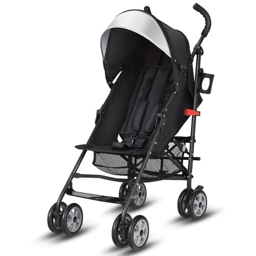 Costway Folding Lightweight Baby Toddler Umbrella Travel Stroller with Storage Basket Black/Pink/Green/Orange