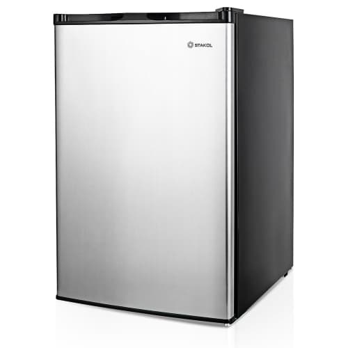 Costway 3 cu.ft. Compact Upright Freezer w/Single Stainless Steel Door Removable Shelves