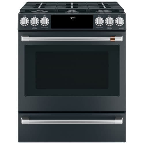 Café 30" 5.6 Cu. Ft. Self-Clean Convection 6-Burner Slide-In Gas Range (CCGS700P3MD1) - Black