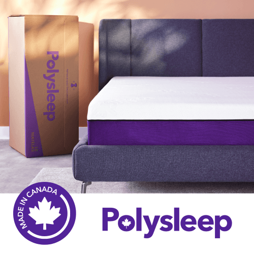 Polysleep 10" Antimicrobial Memory Foam Mattress — Breathable Top Layer & Soft Liquid Repellent Cover, Premium Hybrid Bed in a Box, Made in Canada — Queen Size