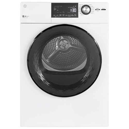 GE 4.1 Cu. Ft. Vented Electric Dryer with Reversible Door and Stacking Kit - Energy Star (GFD14JSINWW) - White