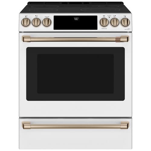 Café 30" Self-Clean True Convection 5-Element Slide-In Smooth Top Electric Range (CCES700P4MW2) -White