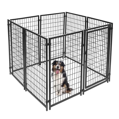 ALEKO® 5'x5'x4' Dog Kennel Heavy Duty Pet Playpen Chain Link Dog Exercise Pen Cat Fence