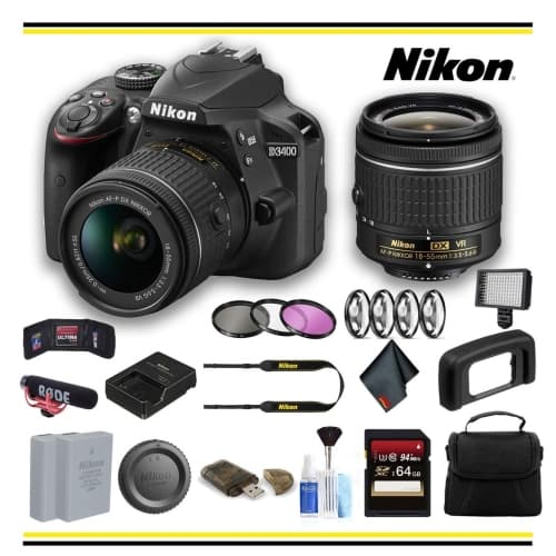 Nikon D3400 DSLR Camera with 18-55mm Lens (Black) - US Version w/ Seller Warranty