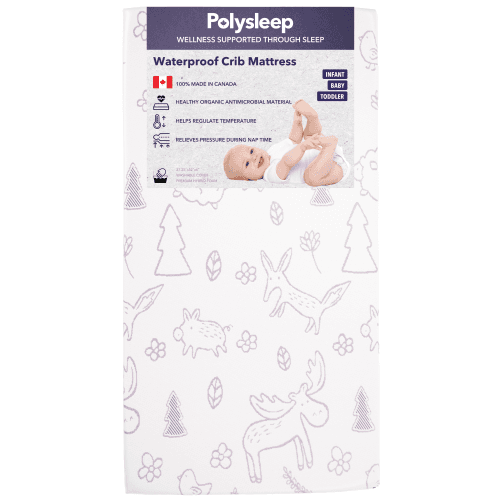 Polysleep 6" Toddler Mattress Made with Premium Hybrid Foam | Waterproof Baby Crib Mattress, Organic Open-Cell Memory Foam, Made In Canada — Standard Size