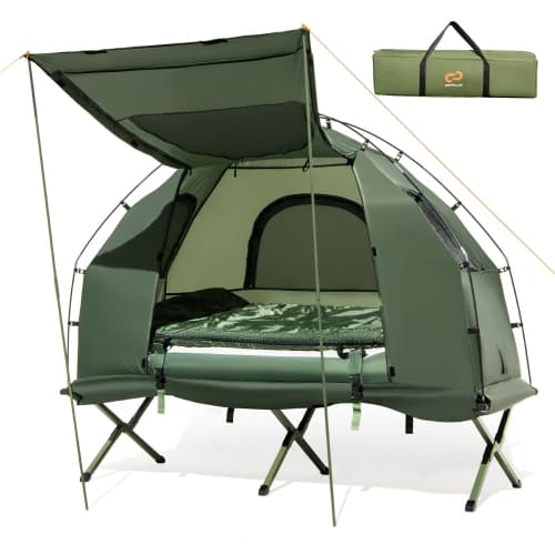 Goplus 1-Person Compact Portable Pop-Up Tent/Camping Cot w/ Air Mattress & Sleeping Bag