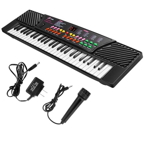Costway 54 Keys Music Electronic Keyboard Kid Electric Piano Organ Mic & Adapter