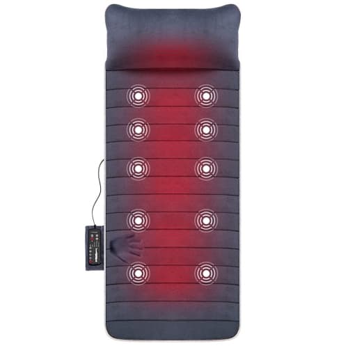 Snailax Memory Foam Massage Mat with Heat, 6 Therapy Heating pad,10 Vibration Motors Massage Mattress Pad, Full Body Massager Cushion Relieve Neck, Back, Waist, Legs Pain SL363M