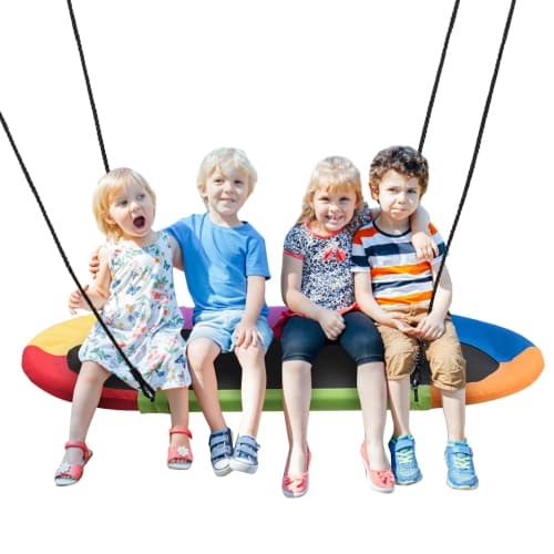 Gymax 60'' Saucer Tree Swing Surf Outdoor Adjustable Kids Giant Oval Platform Swing Set