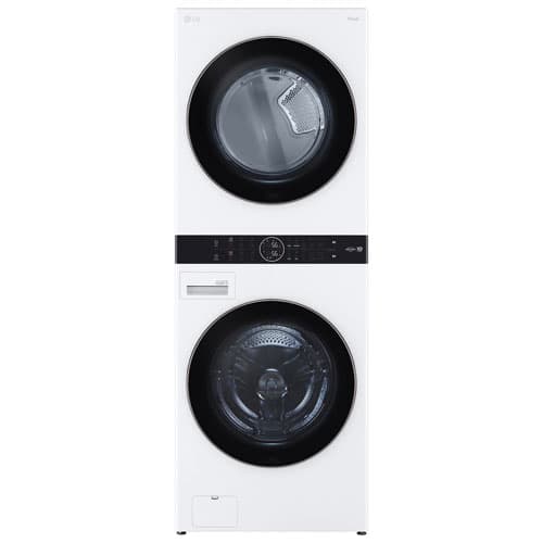 LG WashTower 5.2 Cu. Ft. AI ThinQ Electric Washer & 7.4 Cu. Ft. Dryer Laundry Centre - Energy Star (WKE100HWA) - White