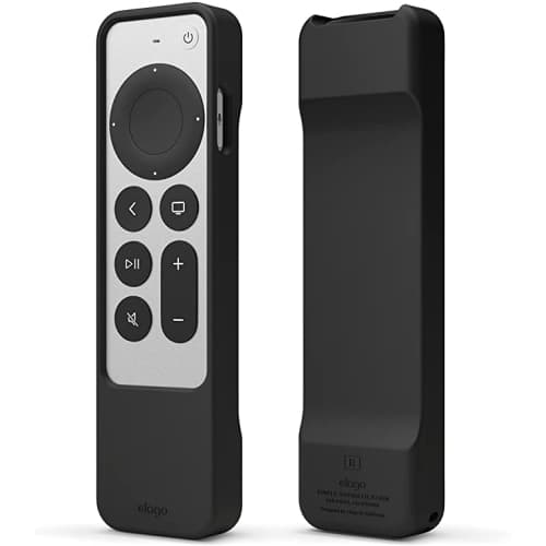 elago R1 Case Compatible with 2021 Apple TV Siri Remote - Magnet Technology, Lanyard Included, Great Grip, Heavy Shock Absorption, Drop Protection, Full Access to All Functions [Black]